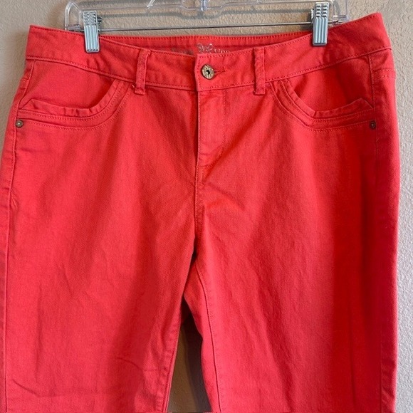 Simply Vera Vera Wang Women's Orange Coral Straight Stretch Jeans 14 Summer - Picture 3 of 10